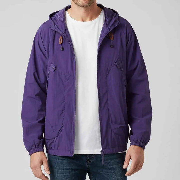 Men's Hooded Windbreaker Jacket Purple