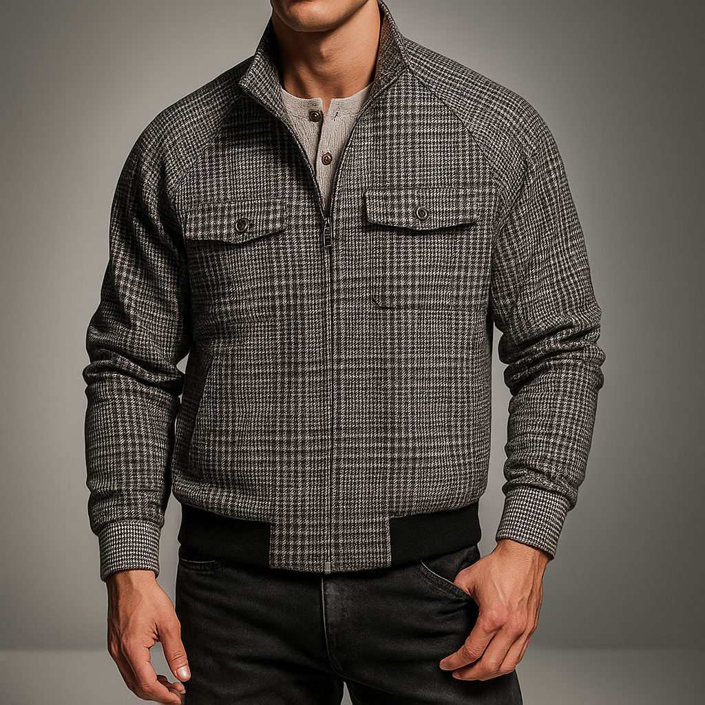 Men's Houndstooth Jacket Black