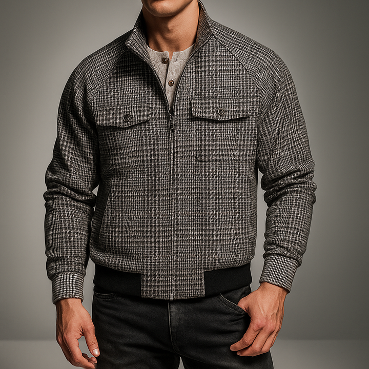 Men's Houndstooth Jacket Black