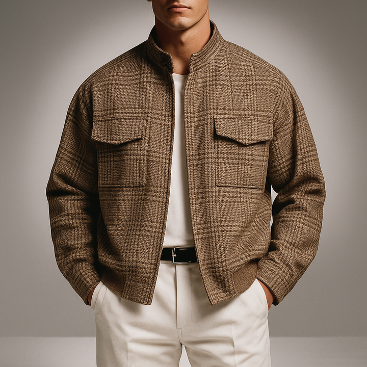 Men's Houndstooth Jacket Brown