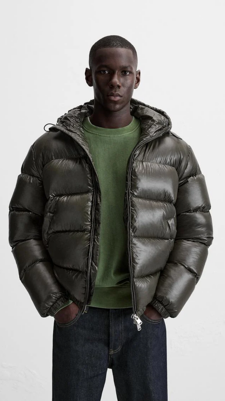 Men's Insulated Hooded Padded Jacket – Water-Repellent & Warm Comfort