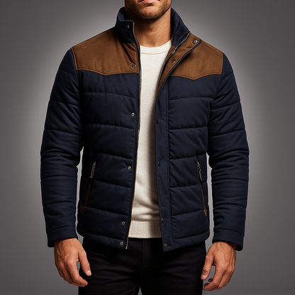 Men's Cotton Apparel Regular Fit Pockets Cyan Blue Zip Closure Navy Blue