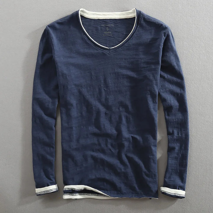 Men's Japanese Style Shirt Navy Blue
