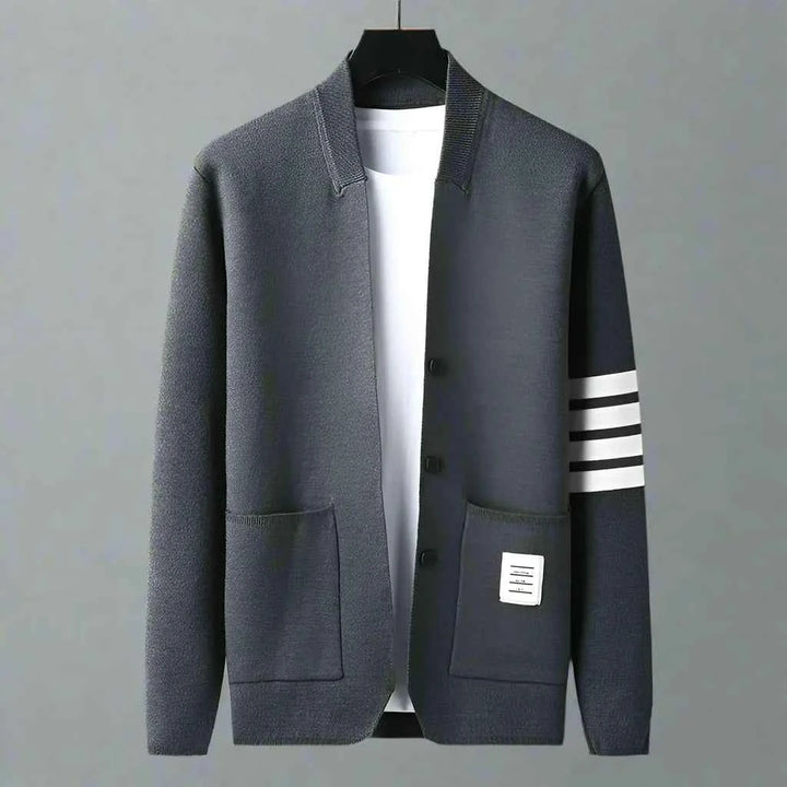 Men's Knit Cardigan - Stylish Milan Design Gray