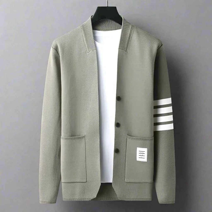 Men's Knit Cardigan - Stylish Milan Design Green