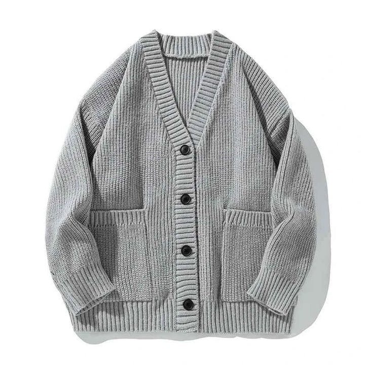 Men's Knit Cardigan - Stylish and Comfortable Gray