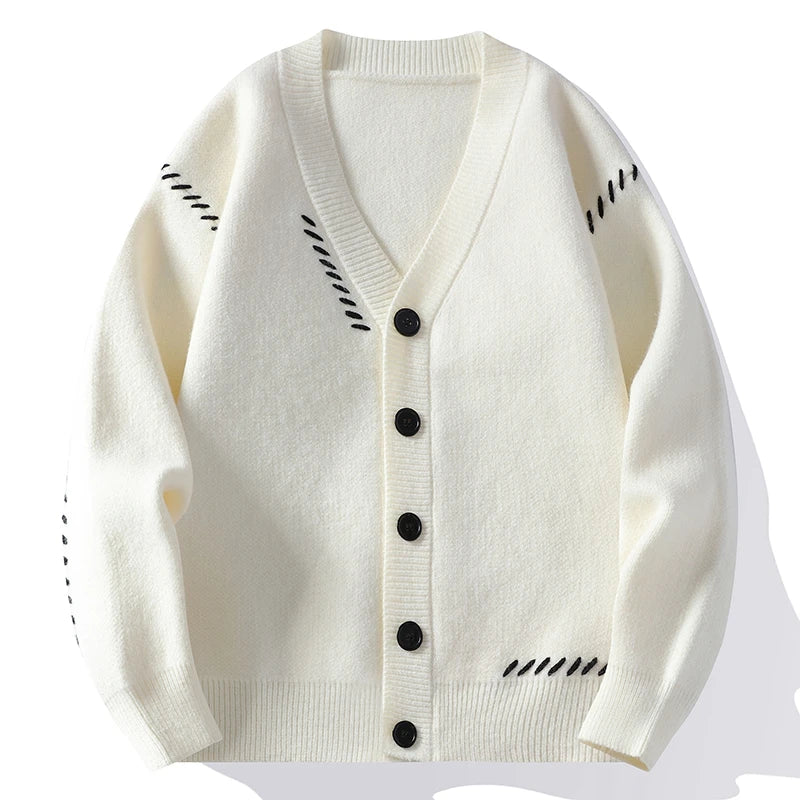 Men's Ribbed Cardigan Winter Essential Knitwear Outerwear