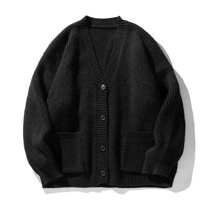 Men's Knit Cardigan - Stylish and Comfortable Black