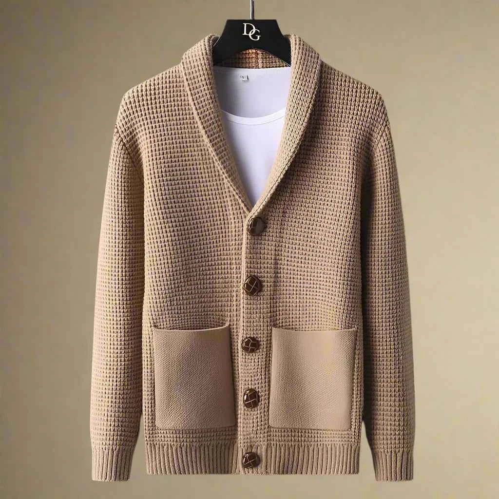 Men's Knit Cardigan - Stylish and Comfortable Knitwear Brown