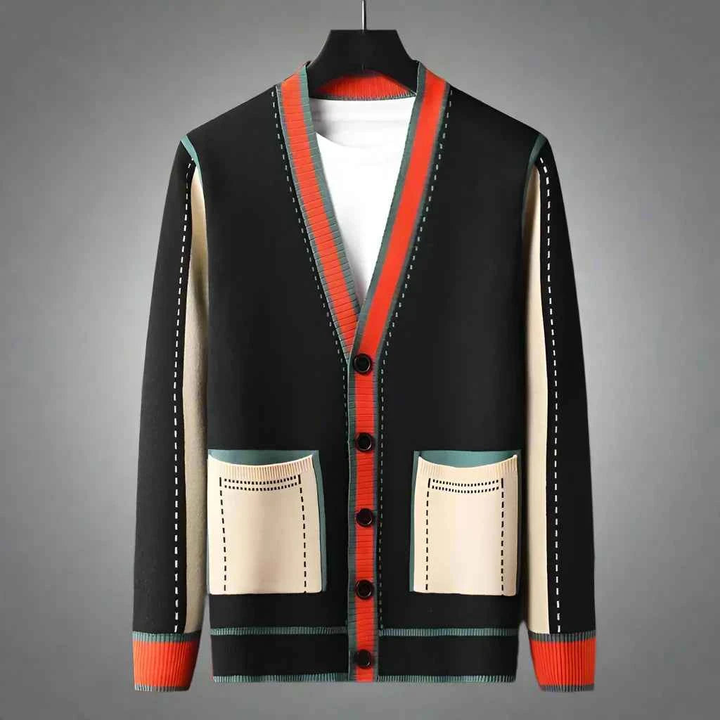 Men's Cotton Blend Relaxed Fit Button-front Ribbed Cuffs Cardigan
