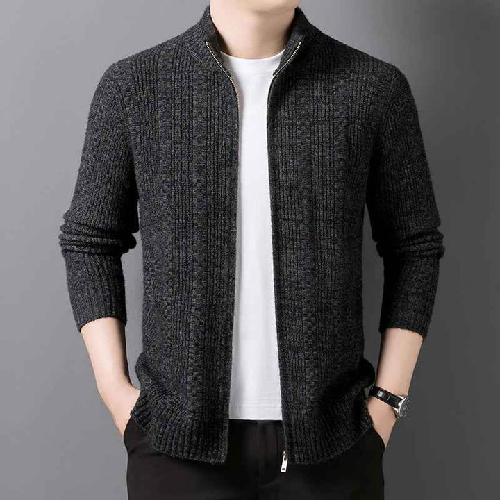 Men's Knit Cardigan - Stylish and Comfortable Sweater Midnight Black