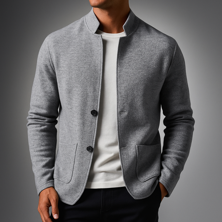 Men's Knit Cardigan - Stylish and Cozy Layering Piece Gray
