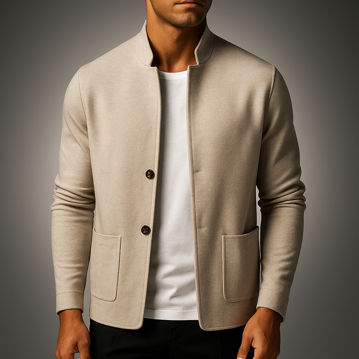 Men's Knit Cardigan - Stylish and Cozy Layering Piece Khaki