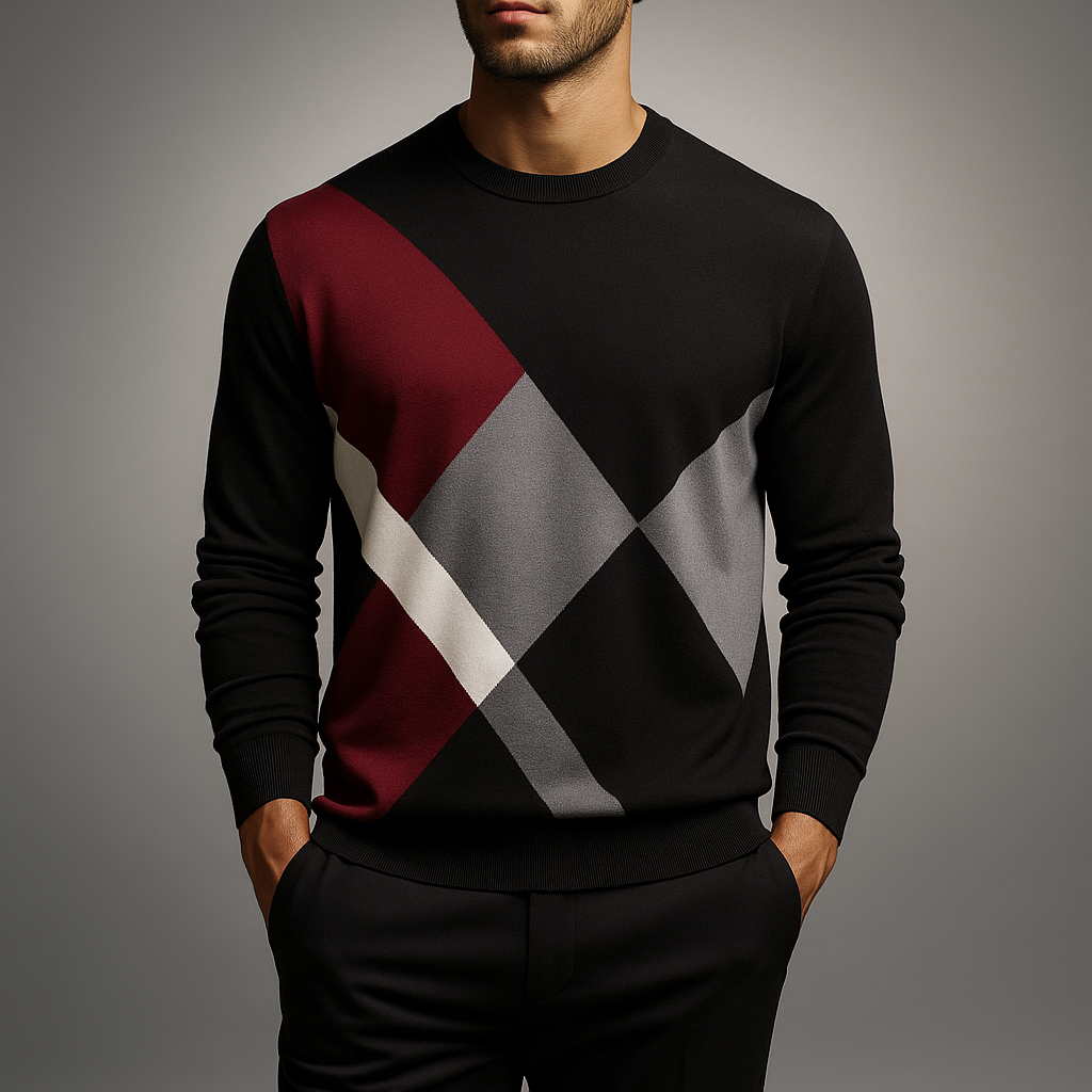 Men's Knit Sweater - Cozy and Stylish Black