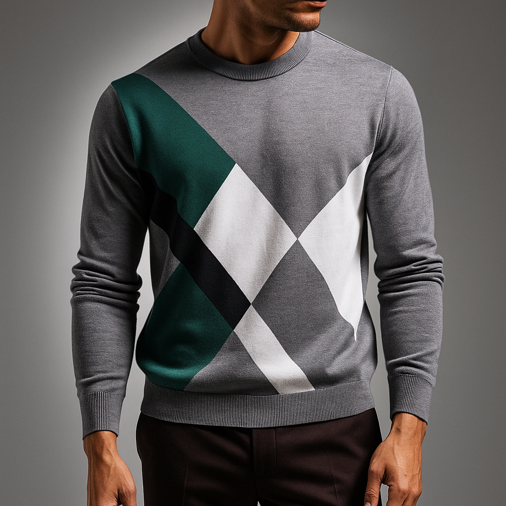 Men's Knit Sweater - Cozy and Stylish Dark Gray