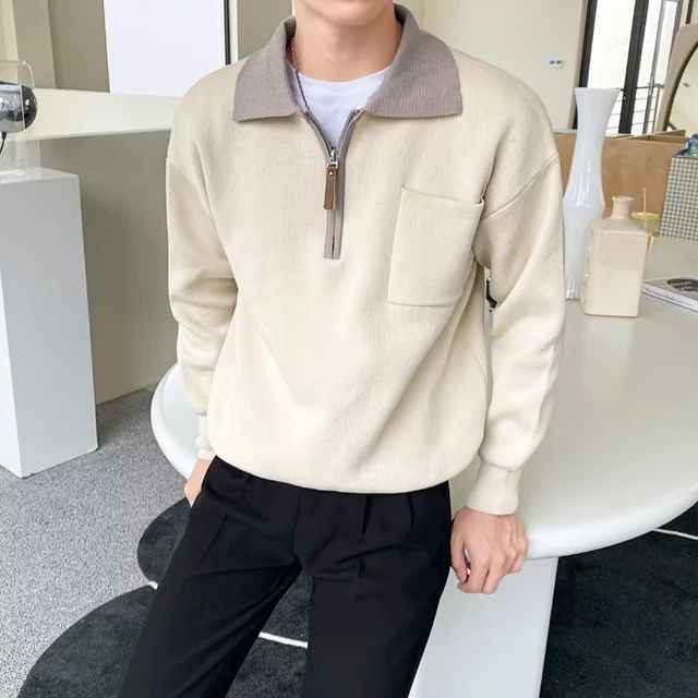 Men's Knitted Polo Sweater