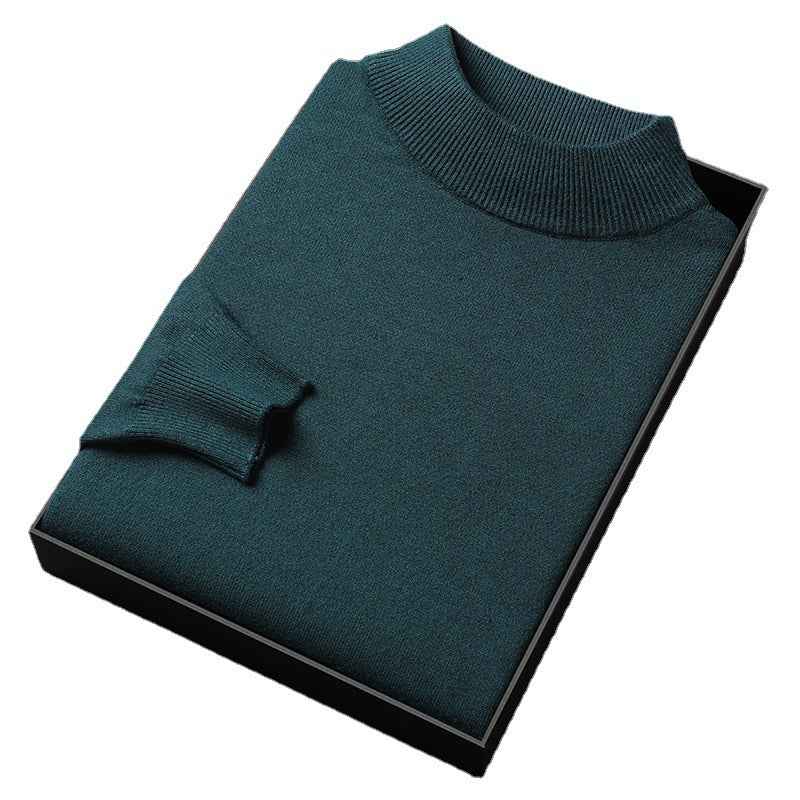 Men's Knitted Turtleneck Sweater – Regular Fit with Ribbed Trims – Long Sleeves