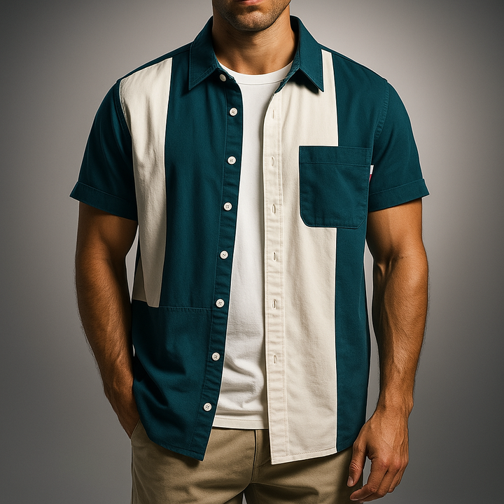 Men's Larkspur Panel Pop Shirt - Stylish and Versatile Top