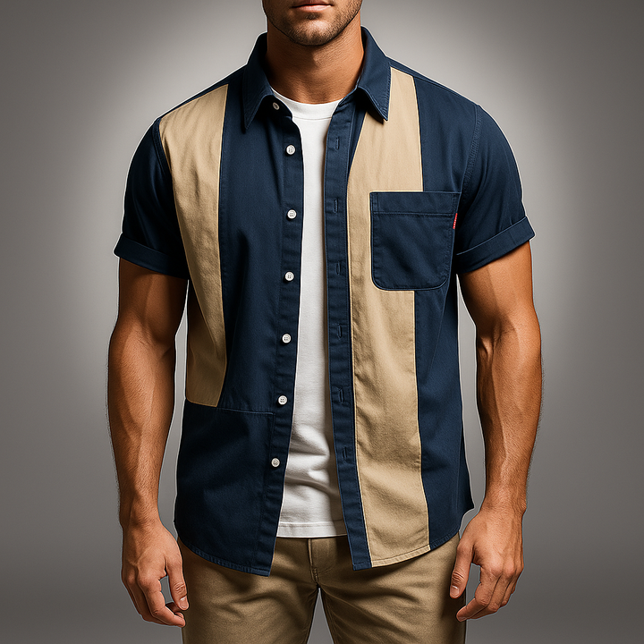 Men's Larkspur Panel Pop Shirt - Stylish and Versatile Top