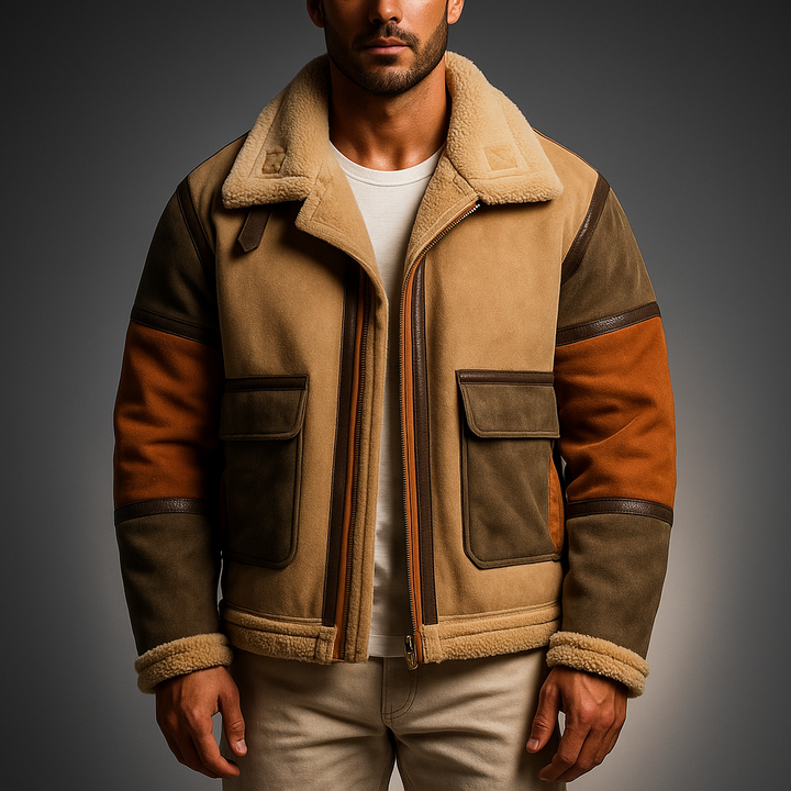 Men's Leather Bomber Jacket