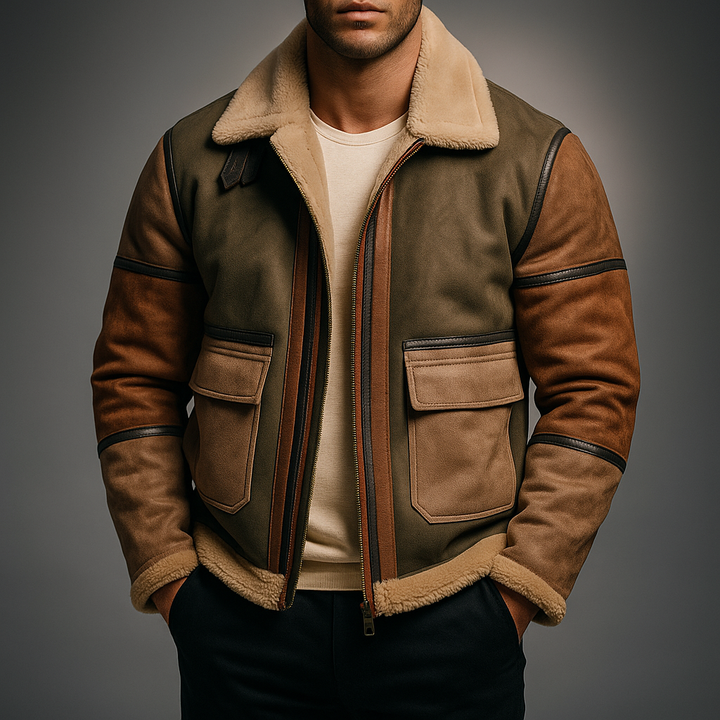 Men's Leather Bomber Jacket