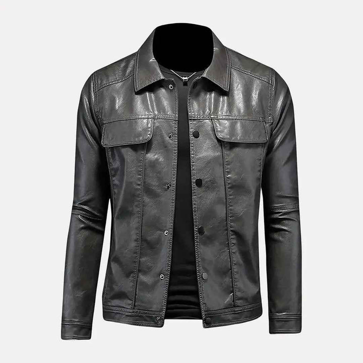 Men's Leather Explorer Jacket Gray