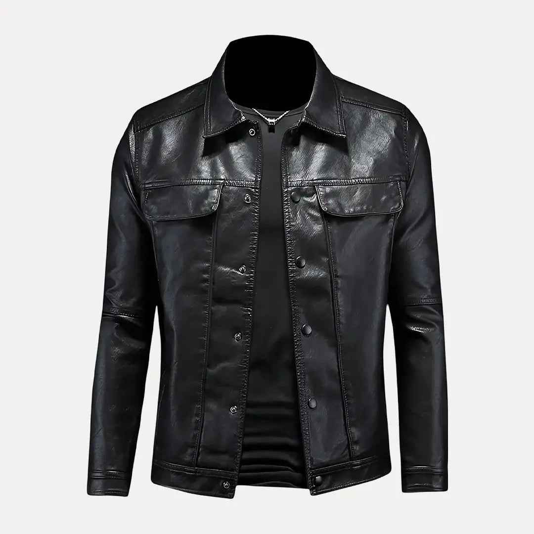 Men's Leather Explorer Jacket Black