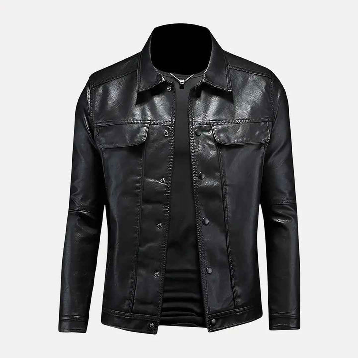 Men's Leather Explorer Jacket Black