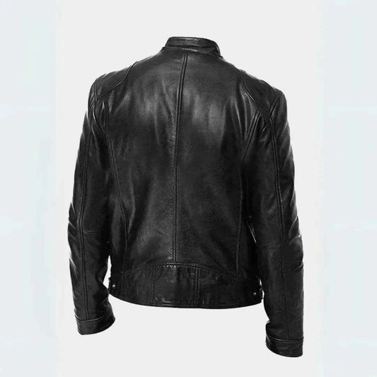 Men's Leather Moto Jacket - Stylish Biker Outerwear