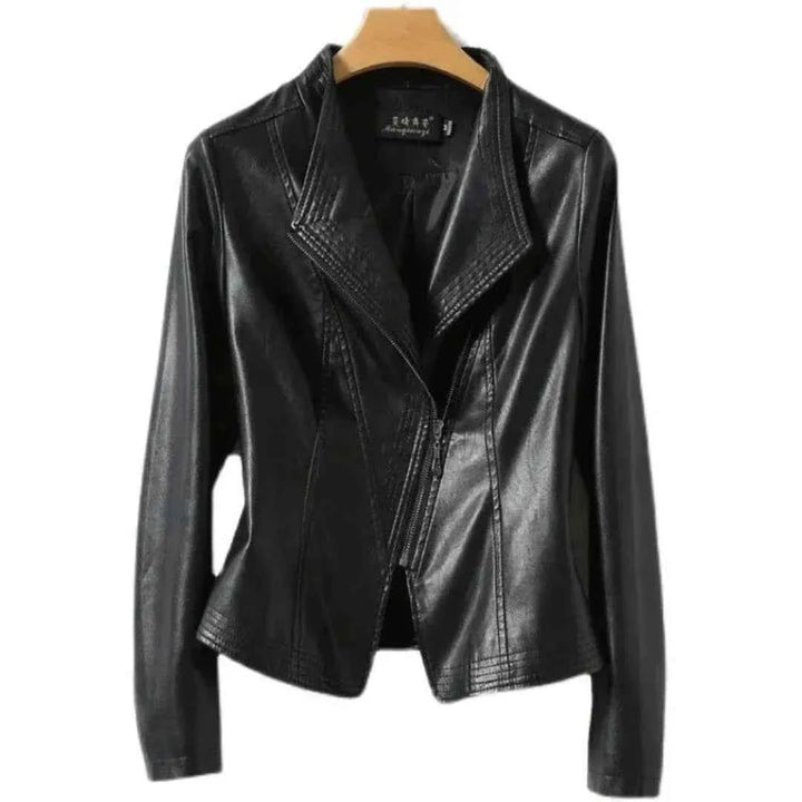 Men's Leather Moto Jacket Onyx