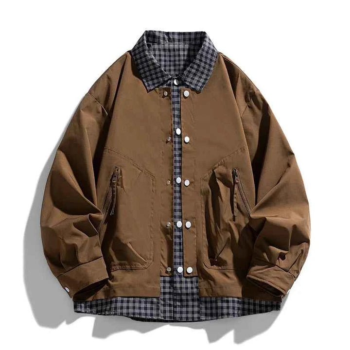 Men's Lightweight Coach Jacket - Stylish and Versatile Outerwear Brown