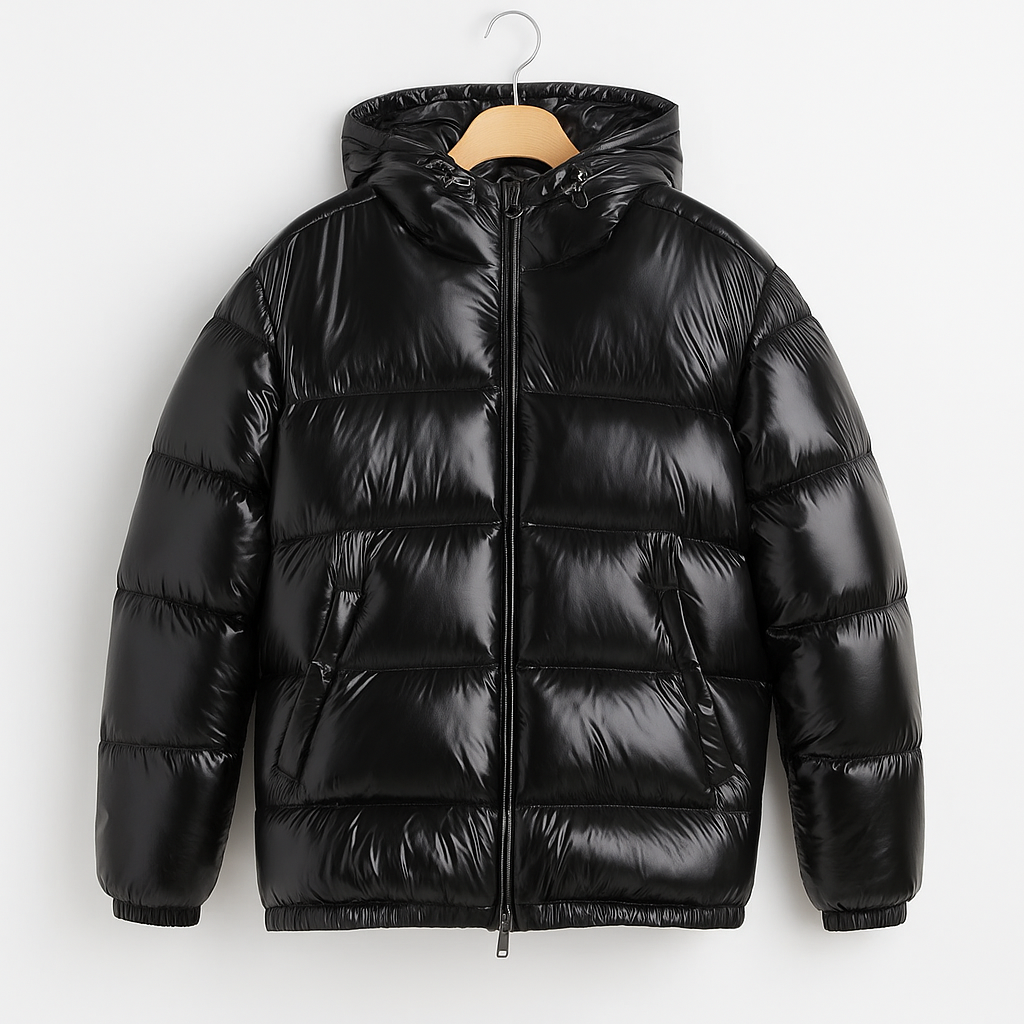 Men's Lightweight Puffer Jacket - Warm, Stylish, and Water-Resistant Black