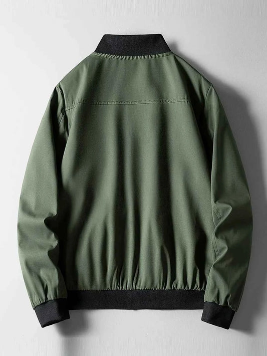 Men's Green Lightweight Breathable Front Zip Summer Jacket