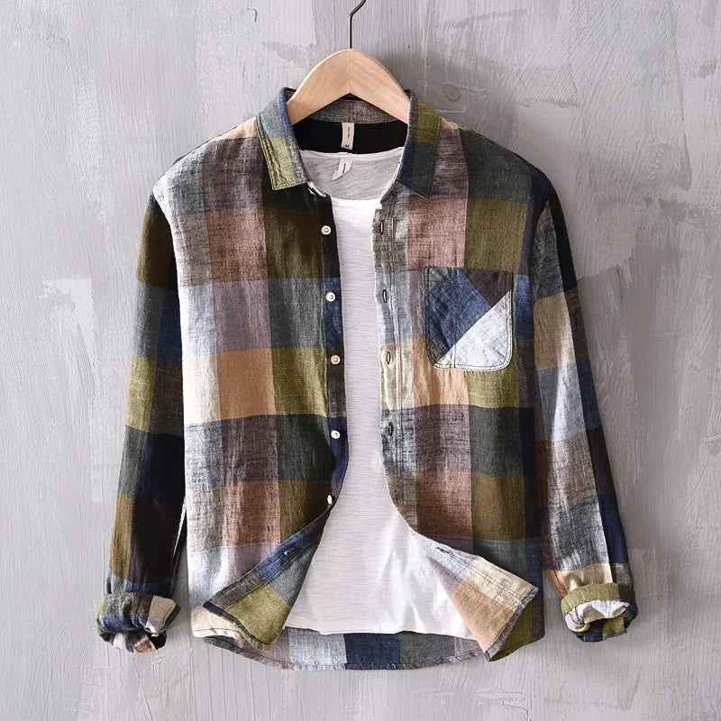 Men's Linen Blend Bayfield Shirt Faded Amber