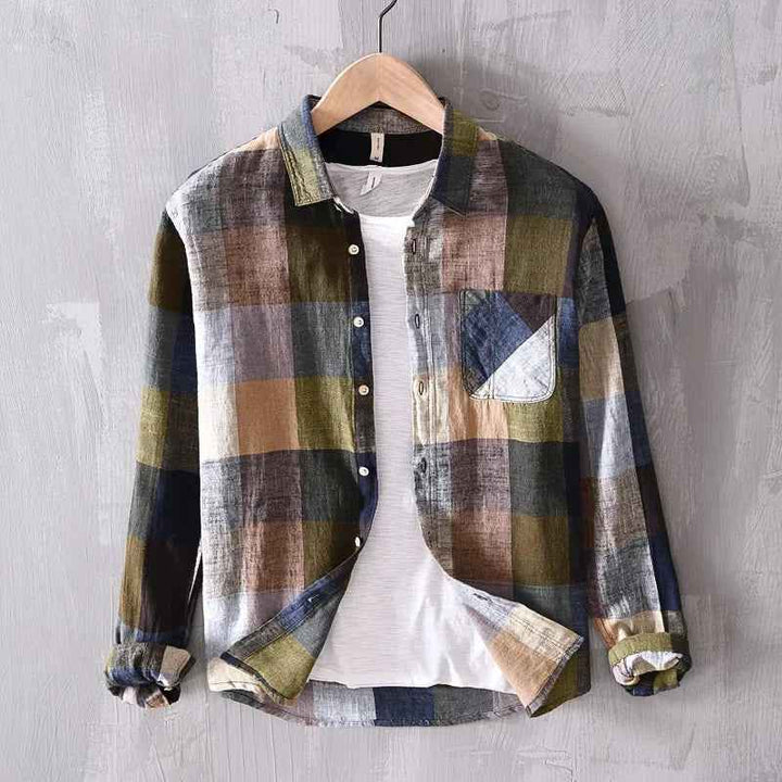 Men's Linen Blend Bayfield Shirt Faded Amber