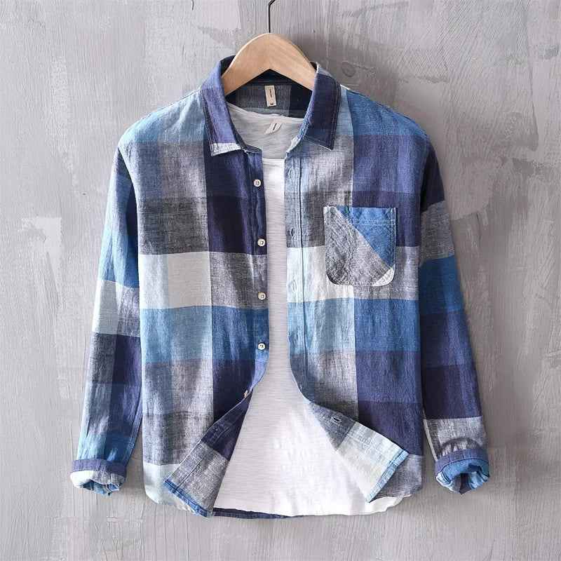 Men's Linen Blend Bayfield Shirt Blue