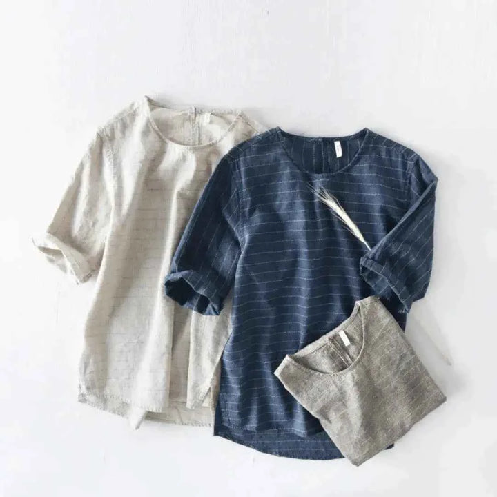 Men's Linen Cotton Tee - Géneva Style Buy 2 Get 1 Free (One of each color)