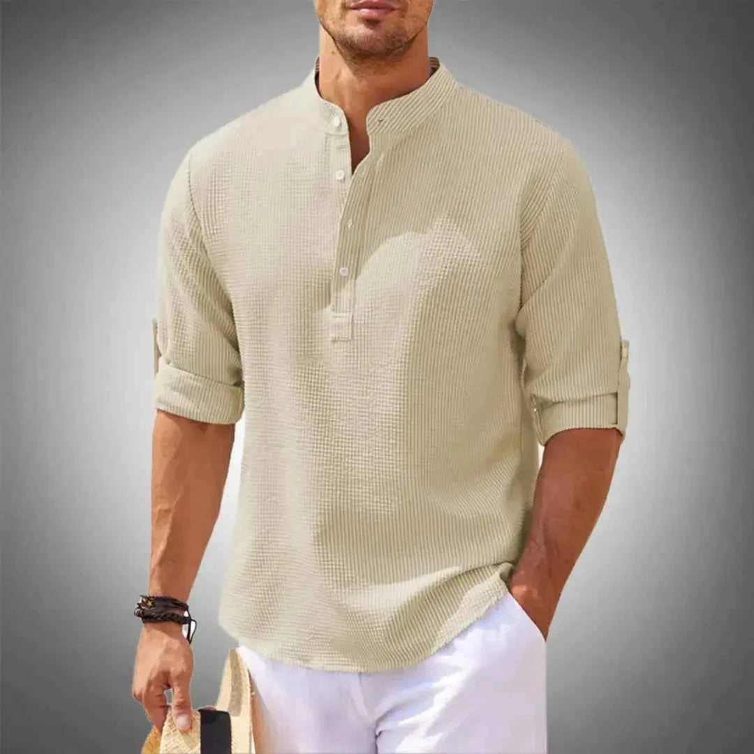 Men's Linen Shirt - Lightweight & Stylish Summer Essential Sand Beige
