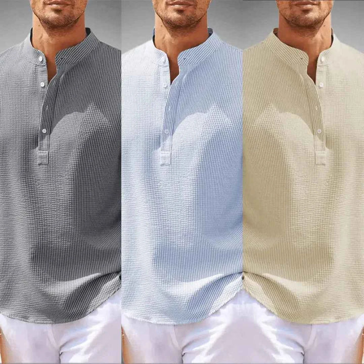 Men's Linen Shirt - Lightweight & Stylish Summer Essential BUY 2 GET 1 FREE (One of each color)