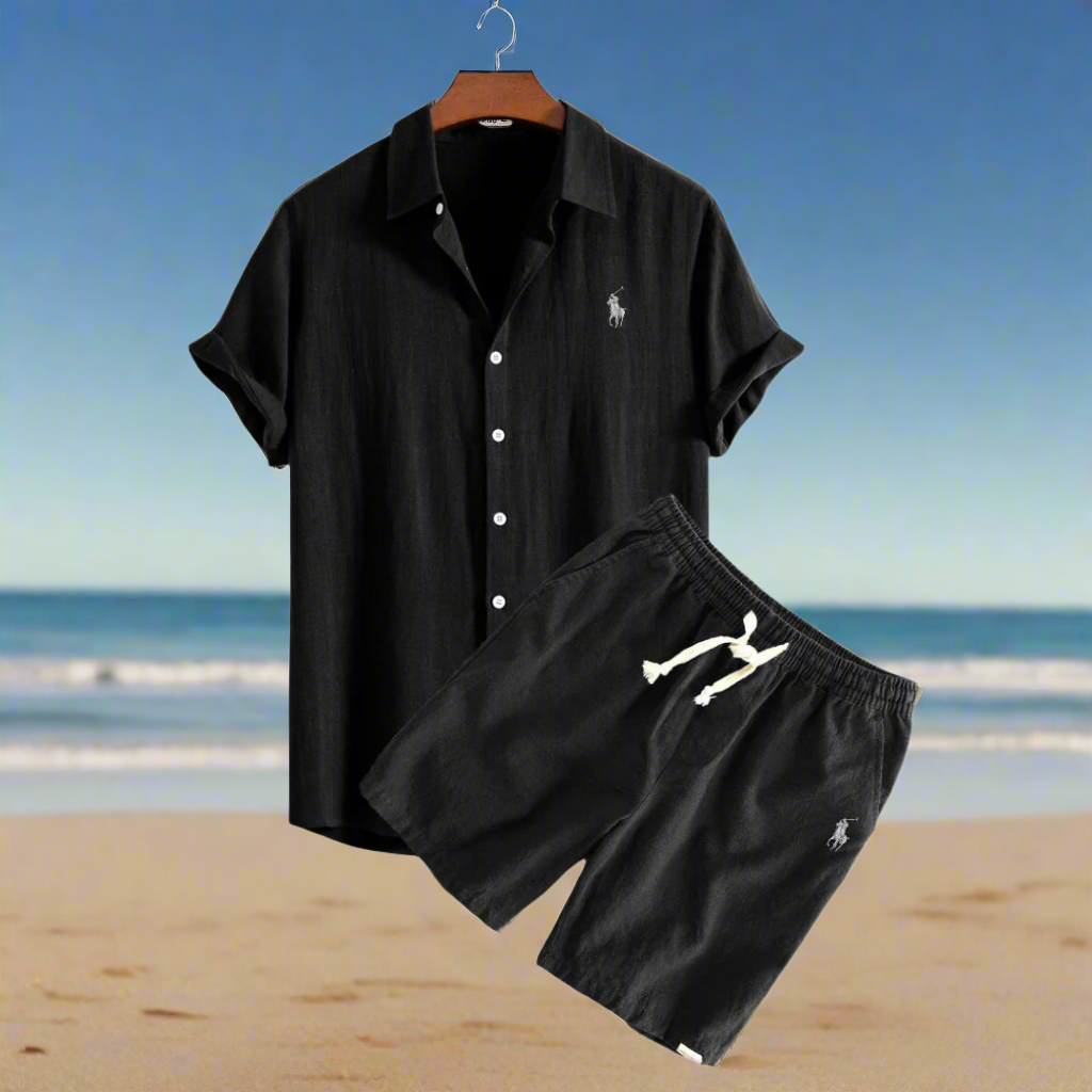 Men's Linen Shirt and Shorts Set – Summer Vacation Outfit