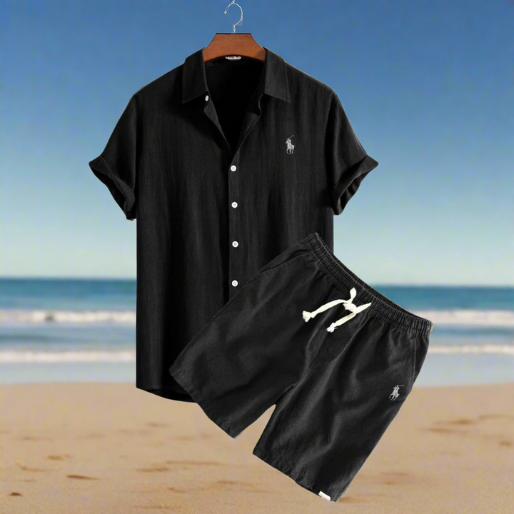 Men's Linen Shirt and Shorts Set – Summer Vacation Outfit