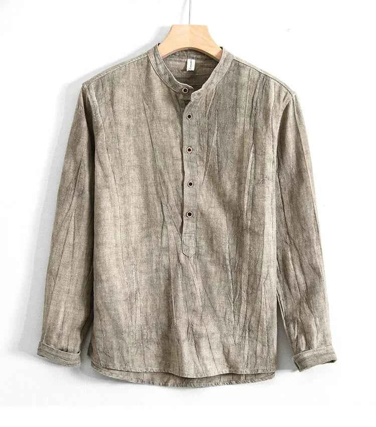 Men's Linen Top - Clayton Style Tan