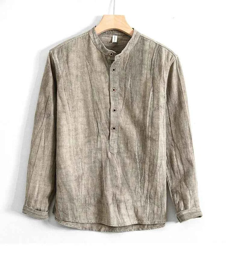Men's Linen Top - Clayton Style Tan