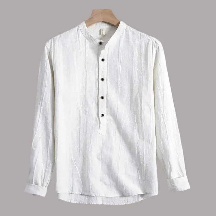 Men's Linen Top - Clayton Style White