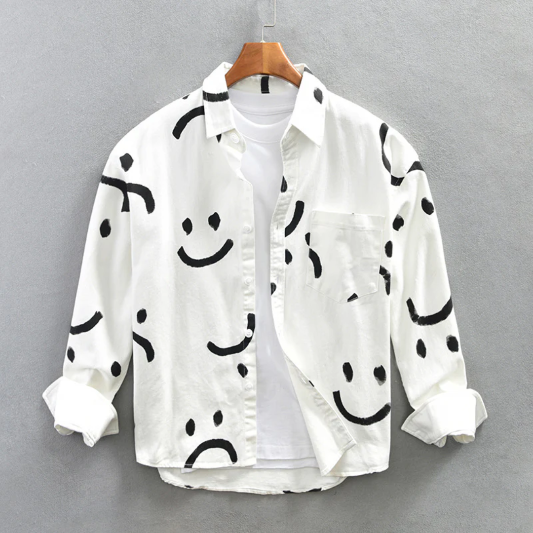 Men's Long Sleeve Casual Shirt White