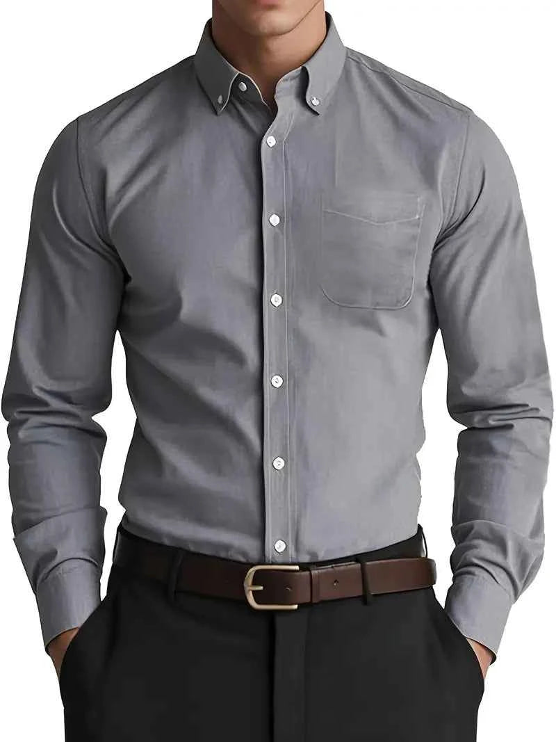 Men's Classic Button-Down Shirt Grey
