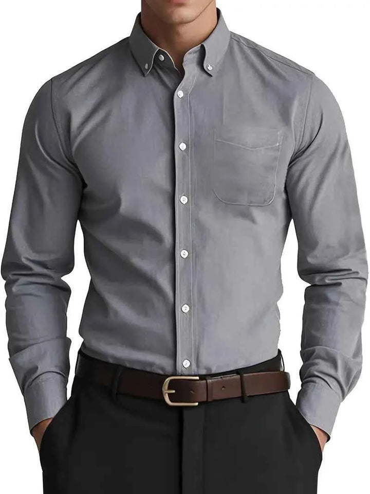 Men's Classic Button-Down Shirt Grey