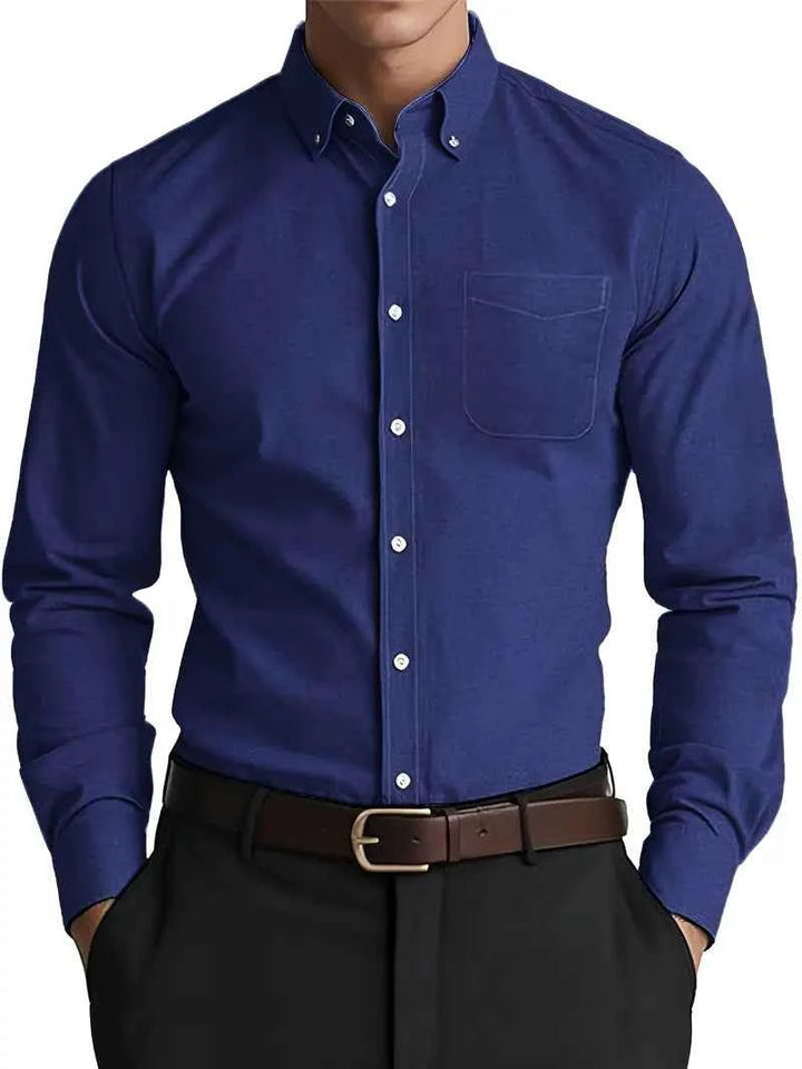 Men's Classic Button-Down Shirt Navy Blue