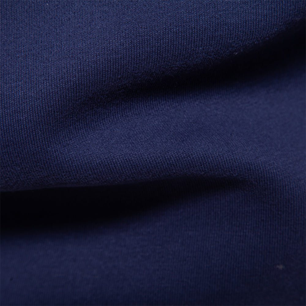 Men's Cotton Polo Shirt Slim Fit Dark Blue Black Long Sleeve