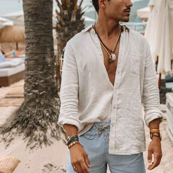 Men's Long Sleeve Shirt – Relaxed Fit – Breathable Fabric – Button Closure – Casual Style